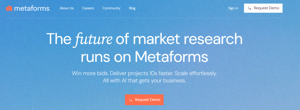 Metaforms is an AI-driven survey and form-building platform that uses ChatGPT-style intelligence to create interactive questionnaires
